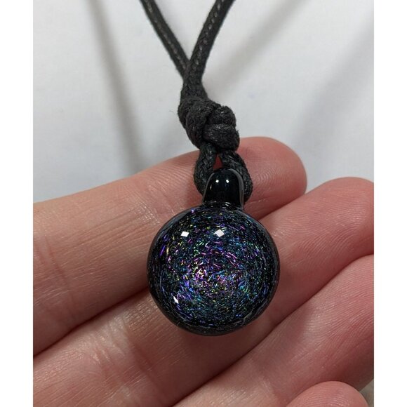 Whimsical Galaxy Dichroic Glass Pendant Necklace - Picture 6 of 8